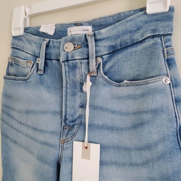 Good American Good Legs Cig Light Wash High Rise Cropped Ankle Jeans Size 0/25 - Picture 3 of 9